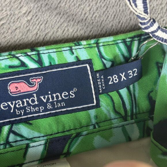 Vineyard Vines Pants Mens 28x32 Nautical Navy Slim Fit Breaker Banana Leaf Print - Picture 10 of 15